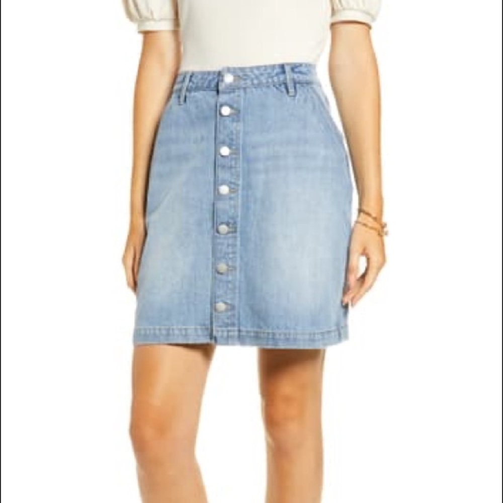 Rachel Parcell Button Front Denim Skirt